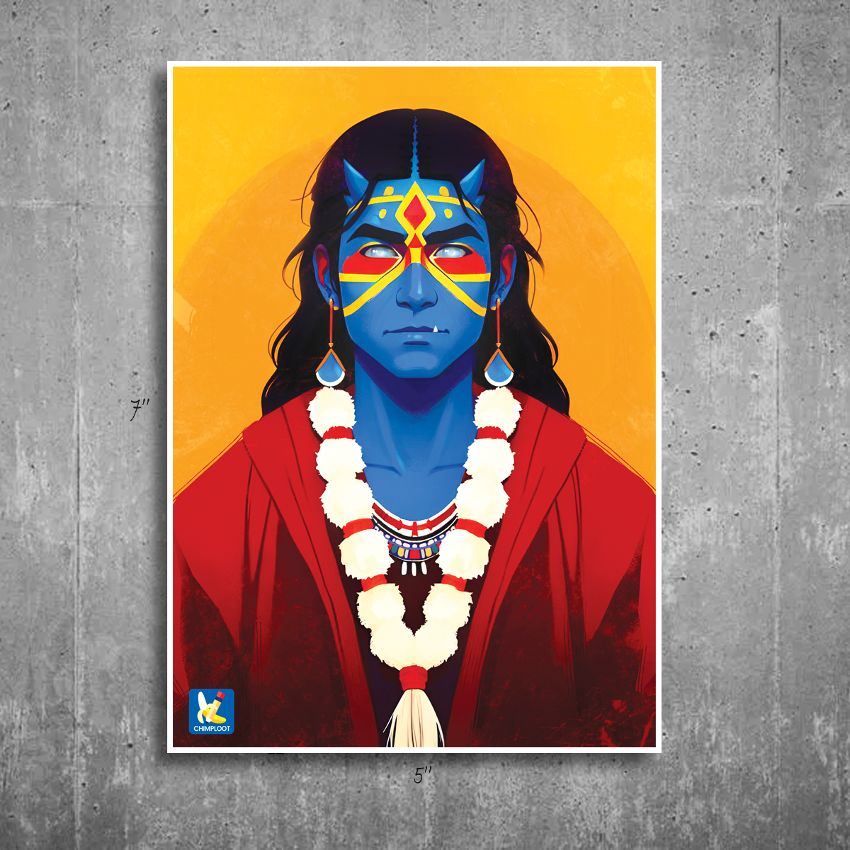 exclusive Blue Sage art print (5"x7") from ChimpLoot, based on a character from our comic God's Crown