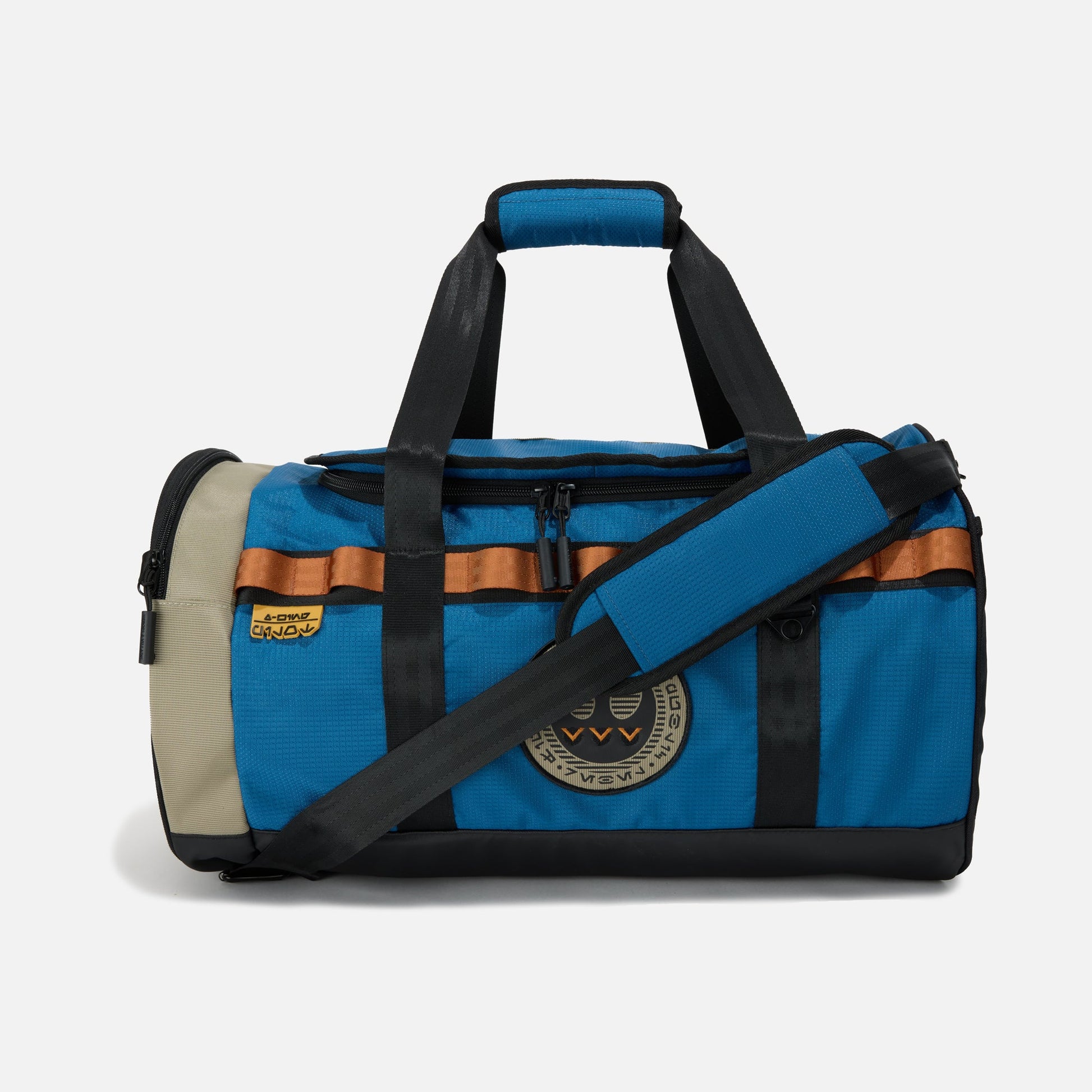 Blue Star Wars Rebel Trudger Duffle Bag with black straps and a visible brand logo on a white background available at chimploot.com