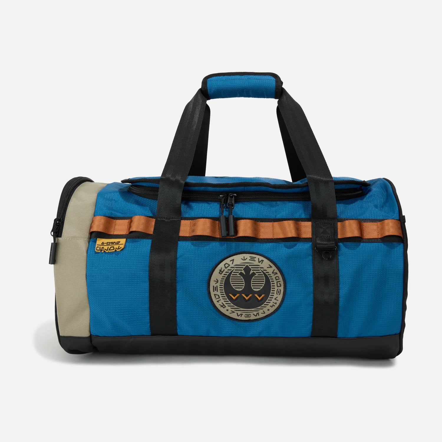 Blue Star Wars Rebel Trudger Duffle Bag with black straps and a visible brand logo on a white background available at chimploot.com