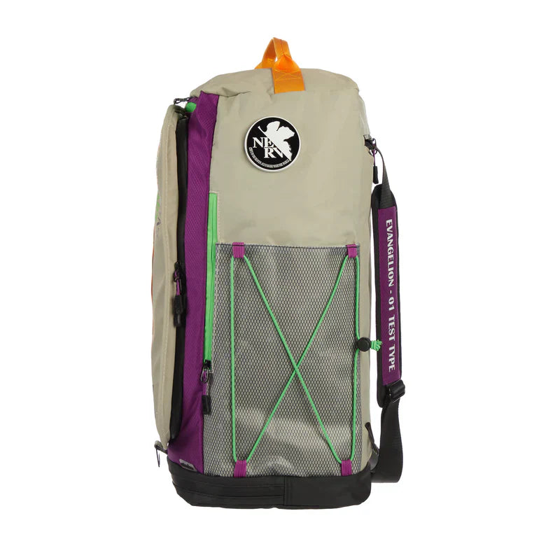 Evangelion EVA 1 Convertible Duffle Bag Backpack Purple Green Yellow Accent Zipper Side Pocket Zipper Compartments