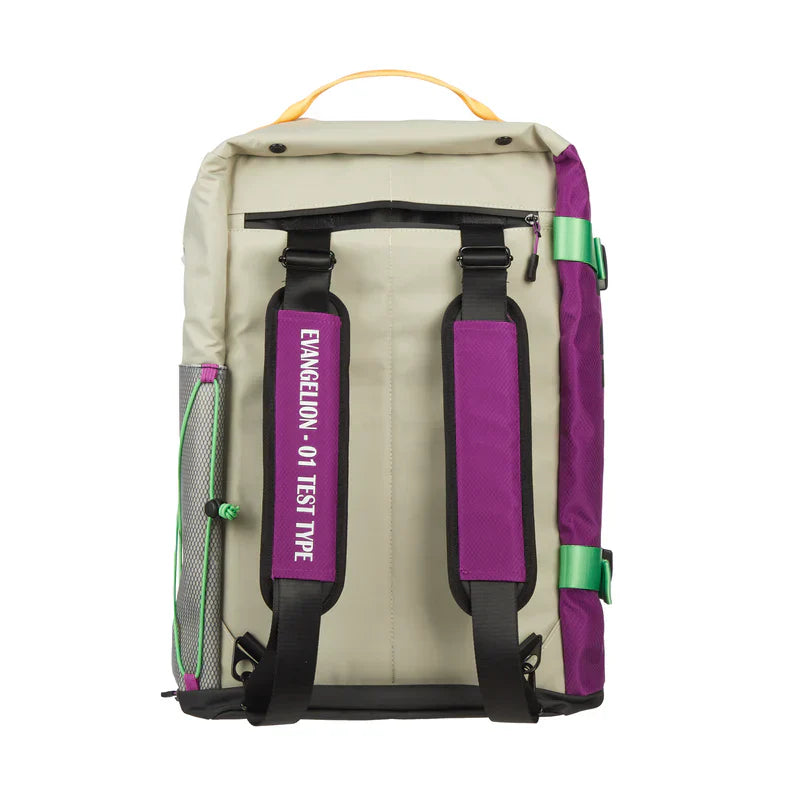 Evangelion EVA 1 Convertible Duffle Bag Backpack Purple Green Yellow Accent Zipper Backpack Strap Hidden Compartment