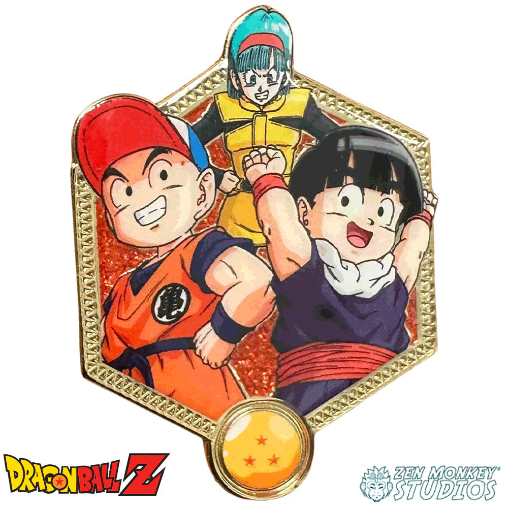 Golden Series 2: Dragon Ball Z Krillin, Bulma, and Gohan Pin available at chimploot.com