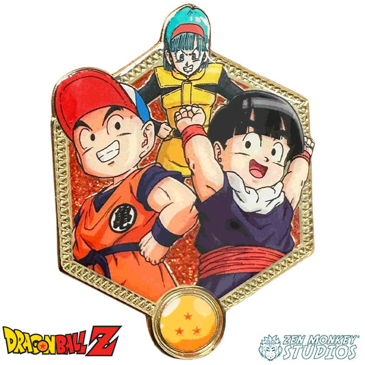 Golden Series 2: Dragon Ball Z Krillin, Bulma, and Gohan Pin available at chimploot.com