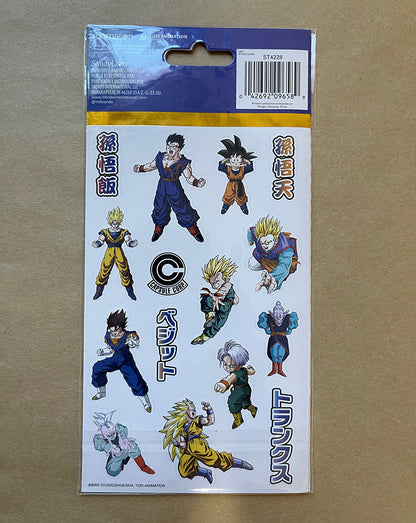 Dragon Ball Z: Characters 4 Sticker Sheets back