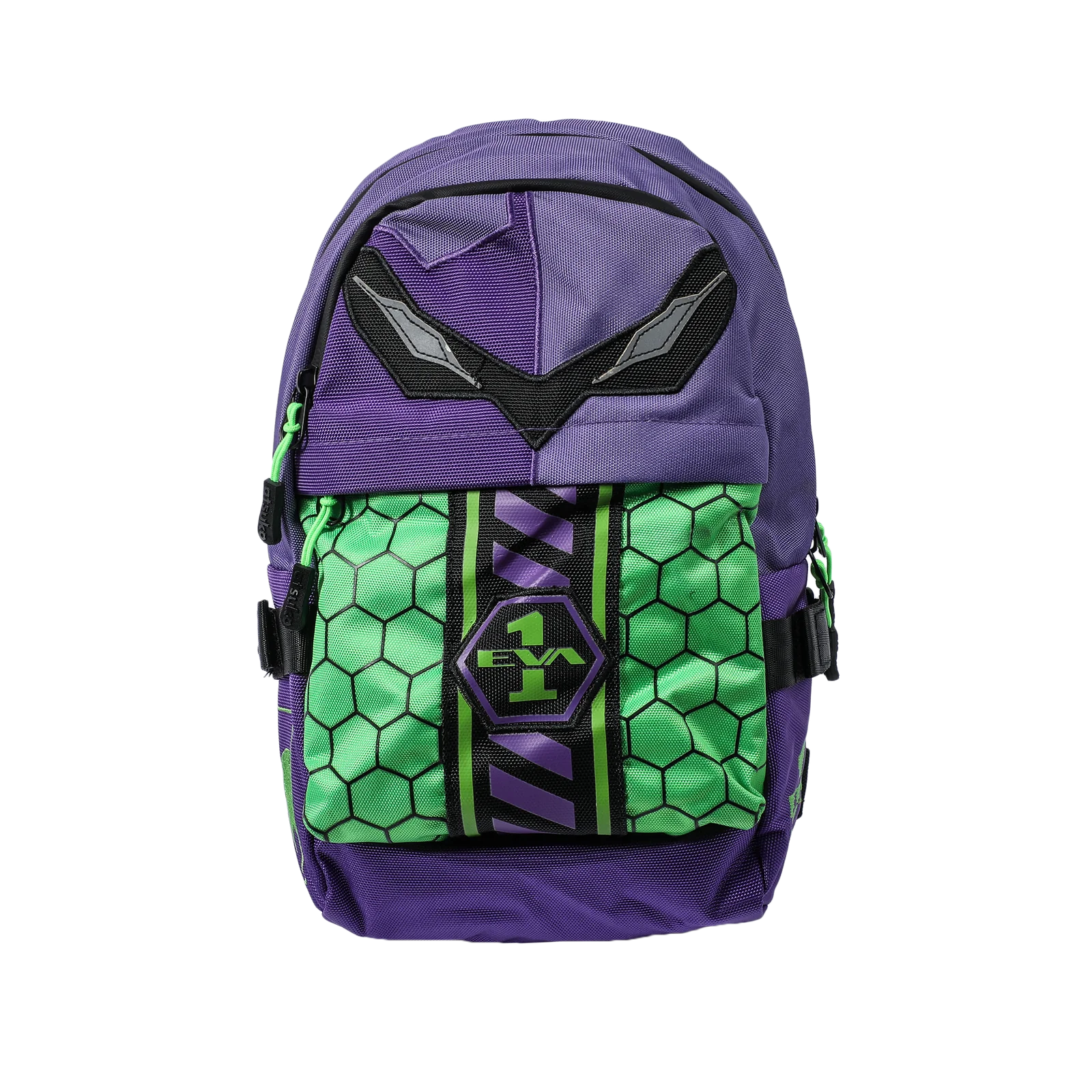 Evangelion EVA Unit-01 Sling Bag Purple Green Zipper Front pocket 