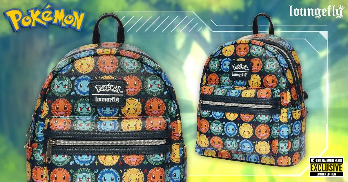 Pokémon - Kanto Starter Loungefly Backpack - Limited EE Exclusive Pikachu Squirtle Charmander Bulbasaur 