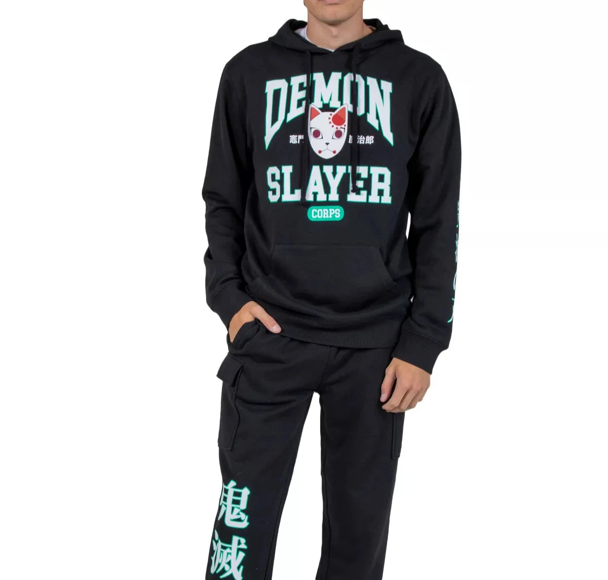 Demon Slayer Fox Mask Hoodie & Jogger Combo available at chimploot.com