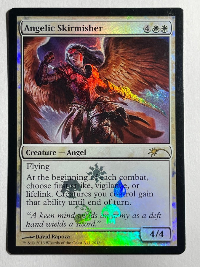 Magic The Gathering TCG Trading Card game Holographic Angelic Skirmisher Rare Foil card