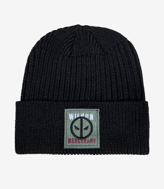 A black quilted Weapon X Deadpool Beanie