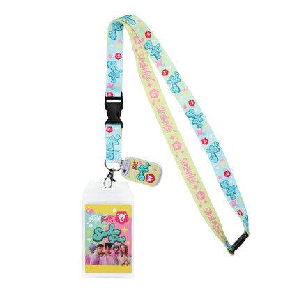 Lanyard with K-Pop Demon Hunters Saja Boys Soda Pop cartoon character design on a white background