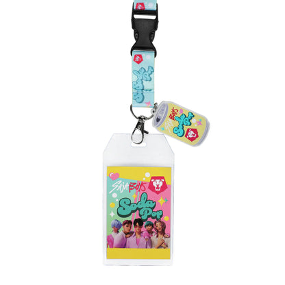 Lanyard with K-Pop Demon Hunters Saja Boys Soda Pop cartoon character design on a white background