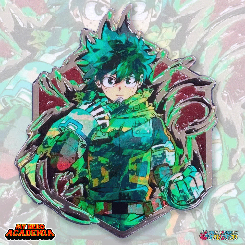 Painterly Series My Hero Academia Izuku Midoriya Deku Green Variant Limited Edition Pin by zen monkey studios available at chimploot.com 