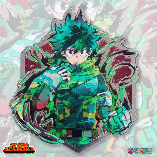 Painterly Series My Hero Academia Izuku Midoriya Deku Green Variant Limited Edition Pin by zen monkey studios available at chimploot.com 
