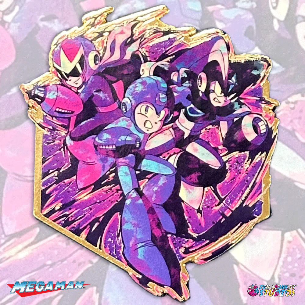 Painterly Series: Mega Man Retro Futuristic 20XX - Limited Edition Pin by zen monkey studios