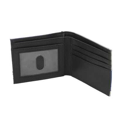 Captain America: Brave New World Bi-Fold Blue and gray wallet with star emblem on a white background