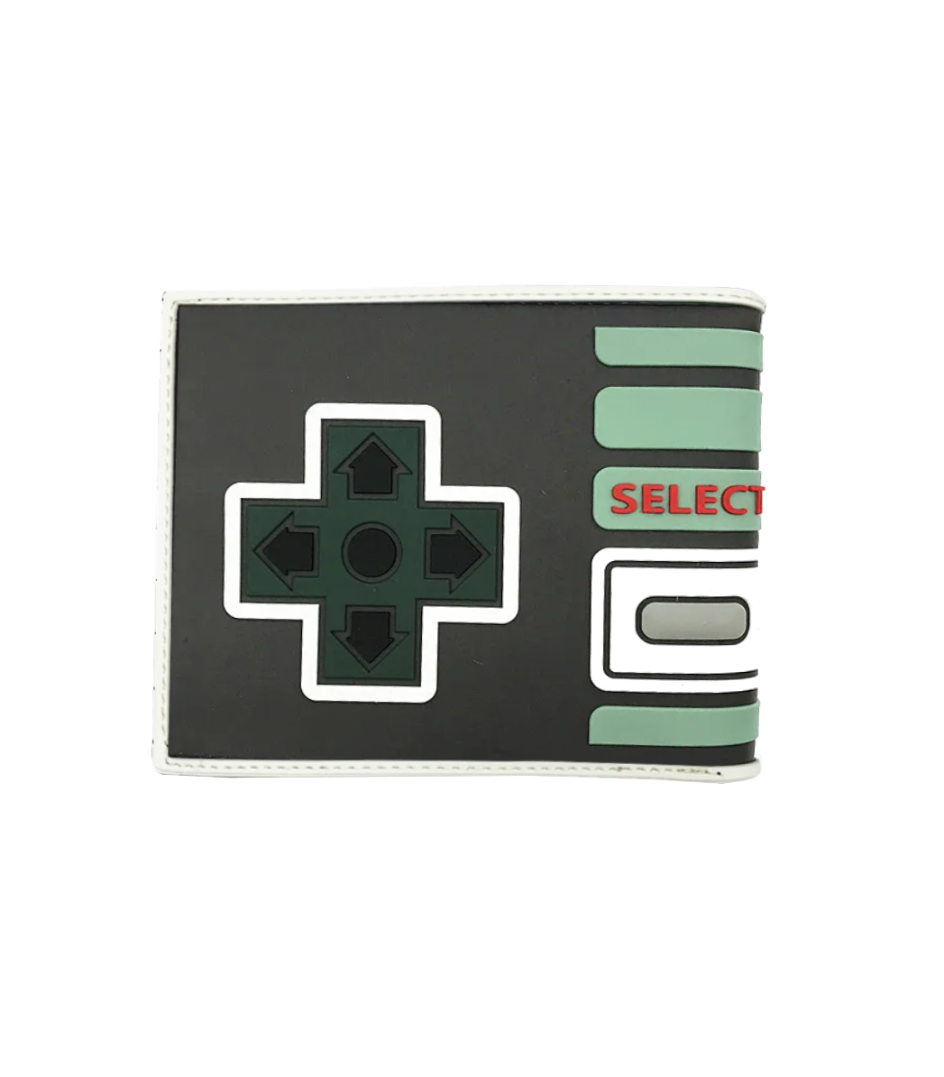 Nintendo NES wallet with control pad design on a white background available at chimploot.com