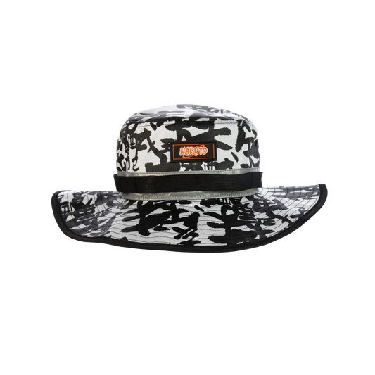 Naruto Allover Black & White Print Boonie Hat on sale at ChimpLoot.com