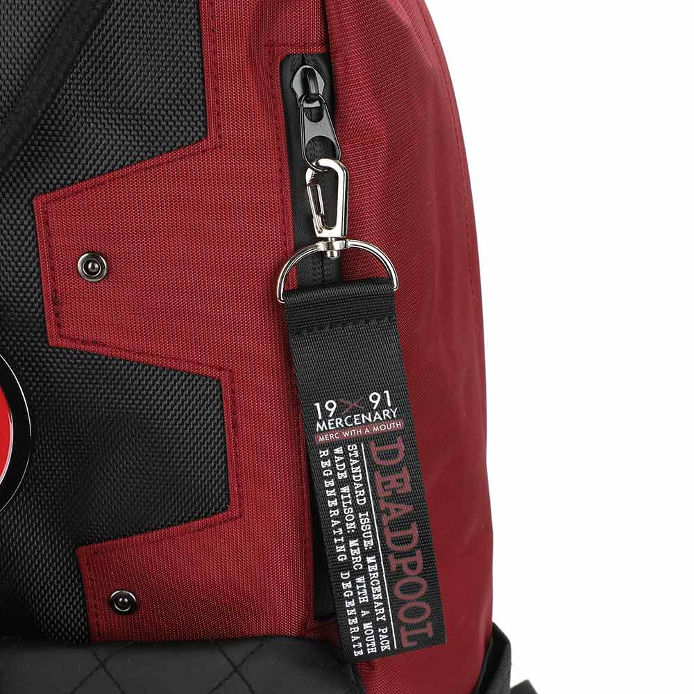 Marvel Deadpool Bungee Suit-up Character Backpack available at chimploot.com