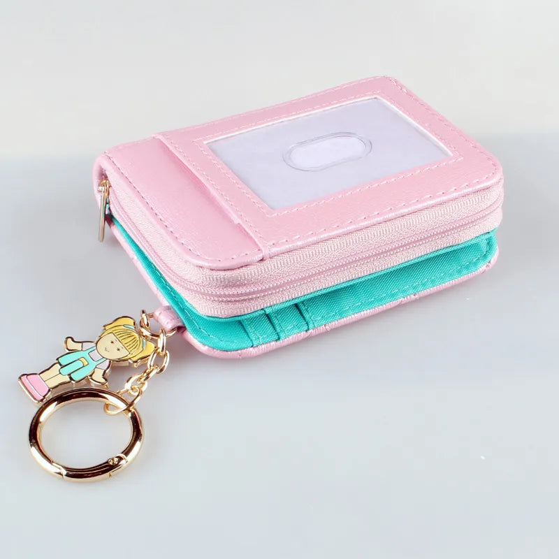 Polly Pocket - Pink Quilted Wallet With Charm Zipper ID Window Close Up