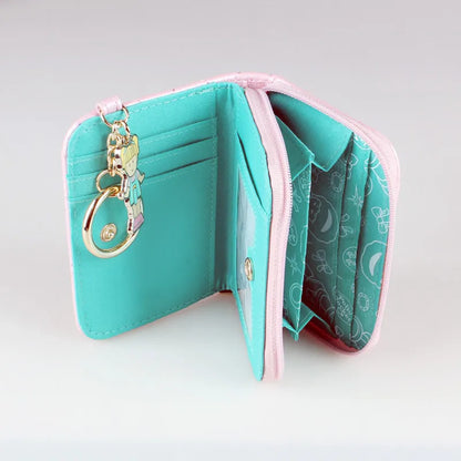 Polly Pocket - Pink Quilted Wallet With Charm Inside 9 Slot 2 Pocket Button Closure and Zipper