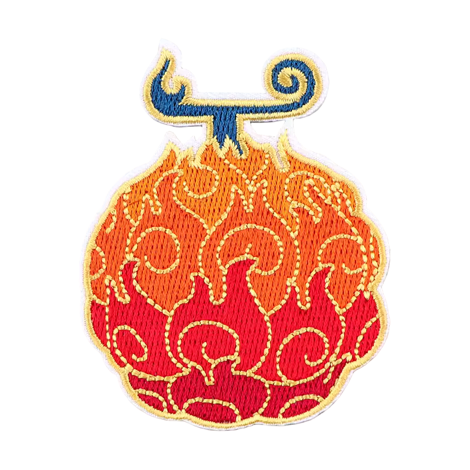 One Piece anime Mera Mera Fruit Iron-on Patch available at chimploot.com