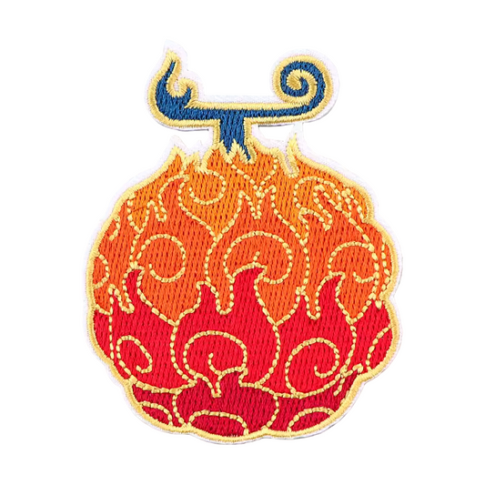 One Piece anime Mera Mera Fruit Iron-on Patch available at chimploot.com