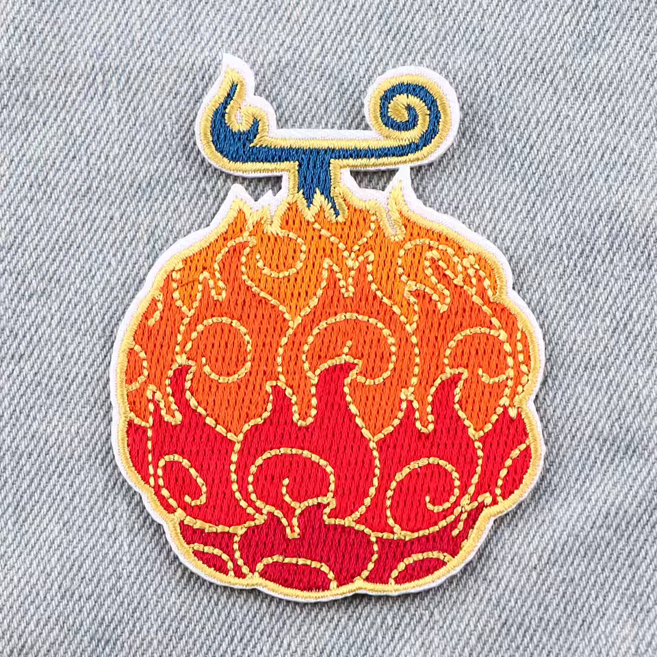 One Piece anime Mera Mera Fruit Iron-on Patch available at chimploot.com