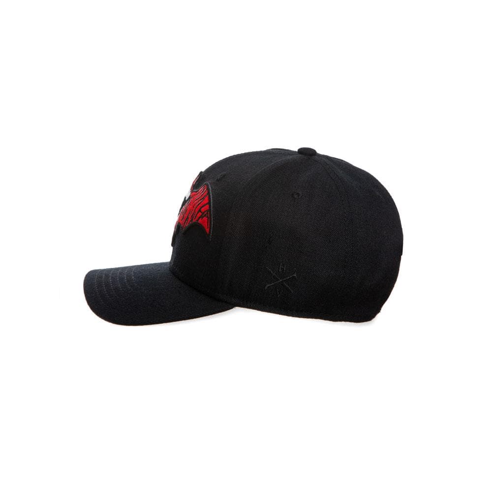 Officially Licensed DC Comic Batman and Joker Logo Snapback Black Red Embroidered Bat Adjustable Flexible Bill hat