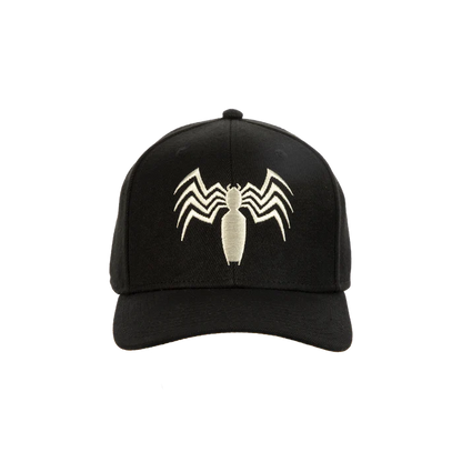 Officially Licensed Marvel Merchandise Spider-man Collectible Black and white Embroidered Venom symbiote Logo Adjustable Snapback hat