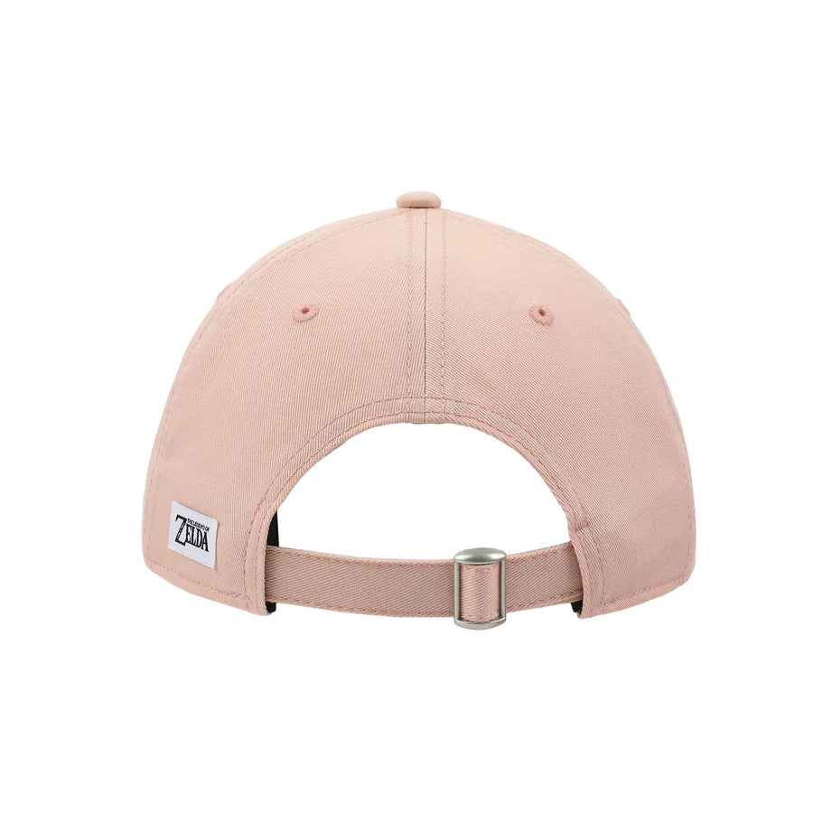 Pink and light blue cap with The Legend Of Zelda Princess Zelda Patch circular emblem on a white background