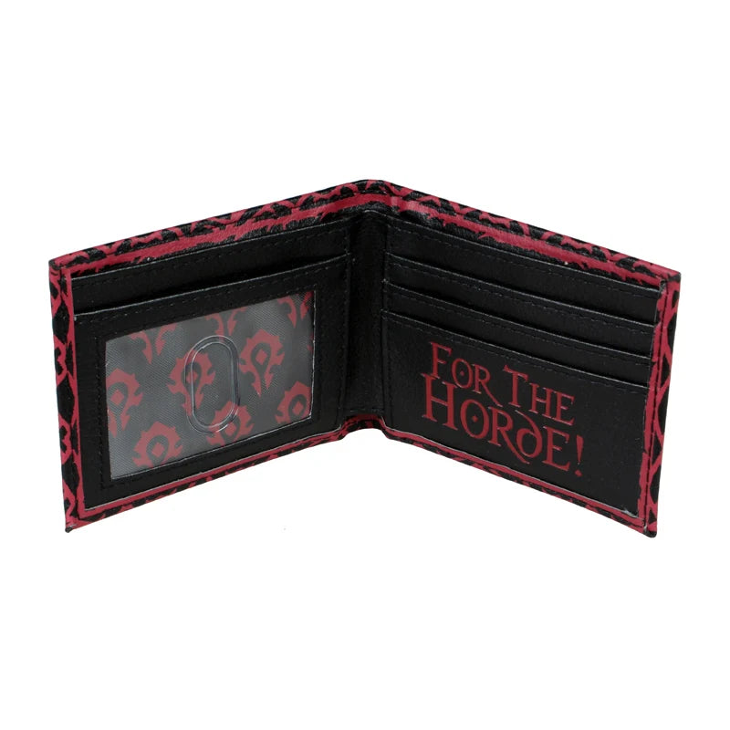 World of Warcraft: Horde Crest Bifold Wallet Available at Chimploot.com Inside 5 card Slot Slip Pocket ID Window