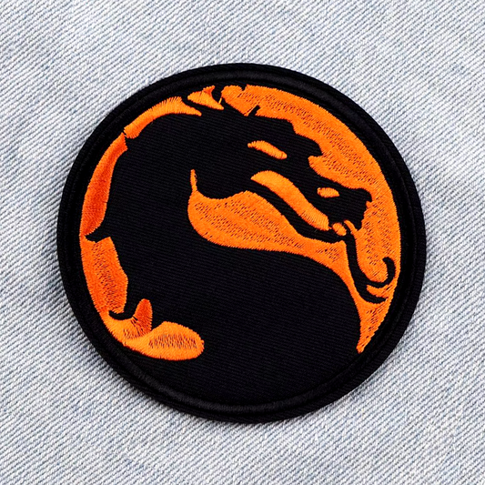 Mortal Kombat logo Iron-on Patch available at Chimploot.com