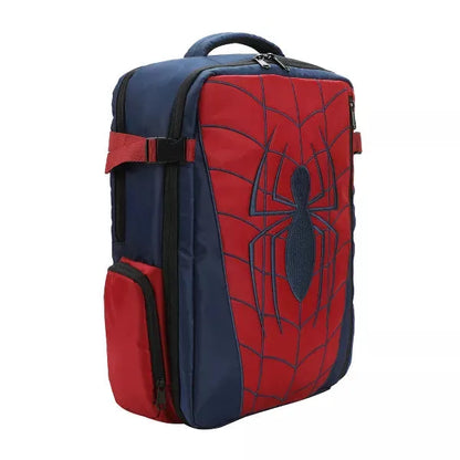 Marvel Spider-Man themed large travel backpack with red and blue design on a white background available at chimploot.com