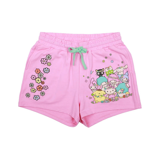 Hello Kitty & Friends Characters Celebrating Women's Sweat Shorts