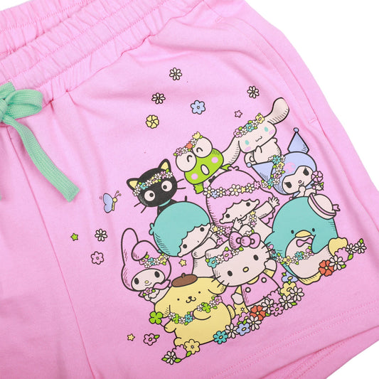 Hello Kitty & Friends Characters Celebrating Women's Sweat Shorts