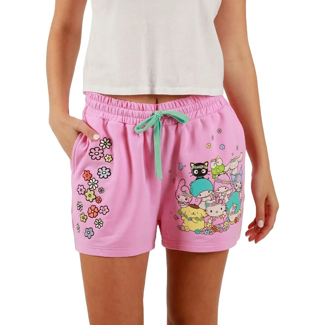 Hello Kitty & Friends Characters Celebrating Women's Sweat Shorts