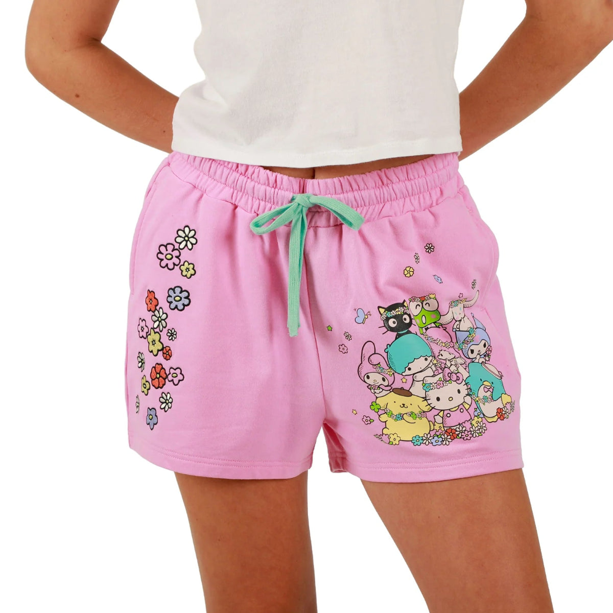 Hello Kitty & Friends Characters Celebrating Women's Sweat Shorts