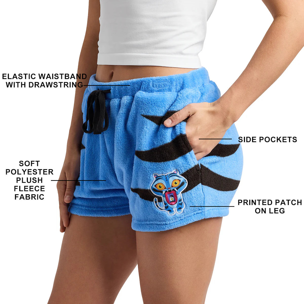 K-Pop Demon Hunters Derpy Tiger Women's Plush Shorts