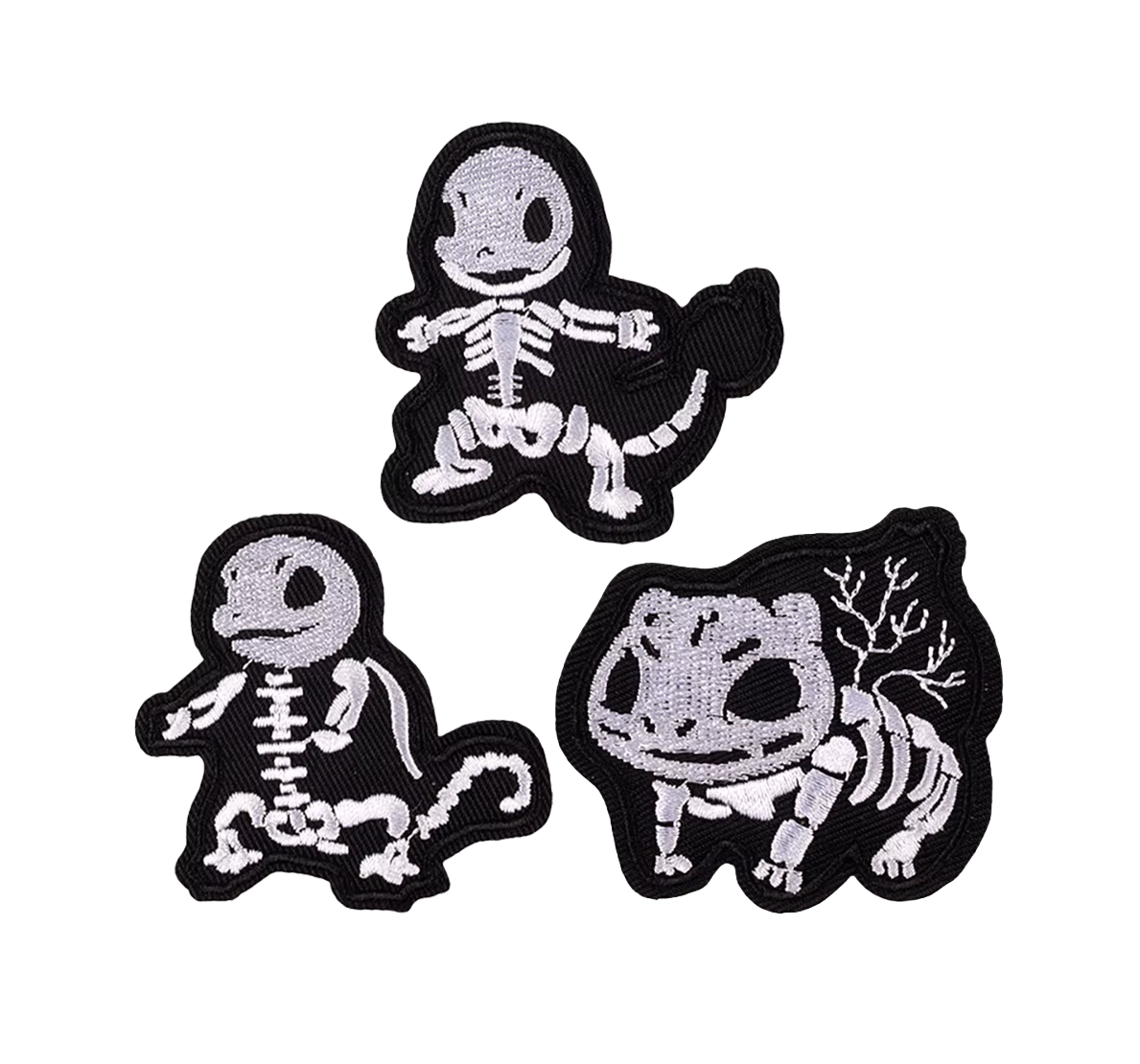 Pokémon Kanto Starters Skeleton 3-Pack Plain Back Patch Set