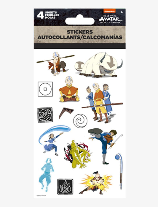 Avatar The Last Airbender: Characters 4 Sticker Sheets available at chimploot.com