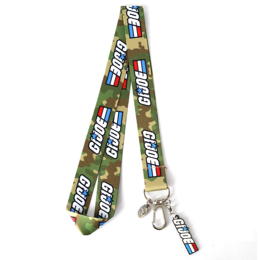 Officially licensed G.I. Joe lanyard featuring two collectible metal charms, a durable 20" polyester strap, and classic 1980s-inspired designs for fans and collectors.