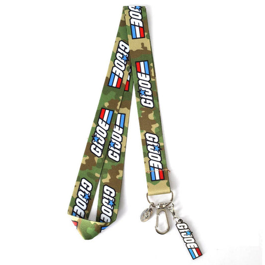 Officially licensed G.I. Joe lanyard featuring two collectible metal charms, a durable 20" polyester strap, and classic 1980s-inspired designs for fans and collectors.