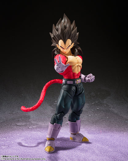 S.H.Figuarts Dragon Ball GT Vegeta Super Saiyan 4 Posable Figure Interchangable Face Interchagable Hands Special Effects Included Tail Bandai Tamashii Nations Collectable Figure