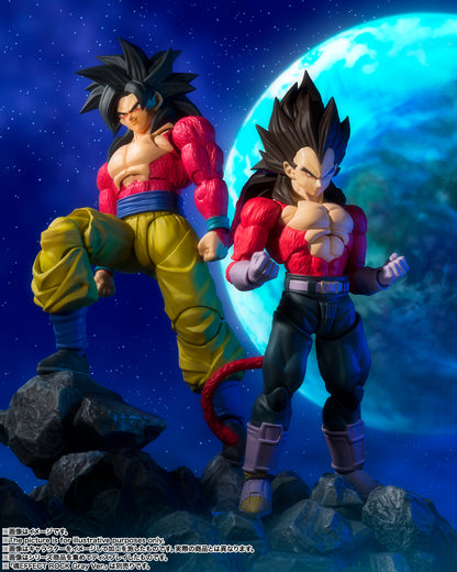 S.H.Figuarts Dragon Ball GT Vegeta Super Saiyan 4 Posable Figure Interchangable Face Interchagable Hands Special Effects Included Tail Super Saiyan 4 Goku Sold Seperately Bandai Tamashii Nations Collectable Figure