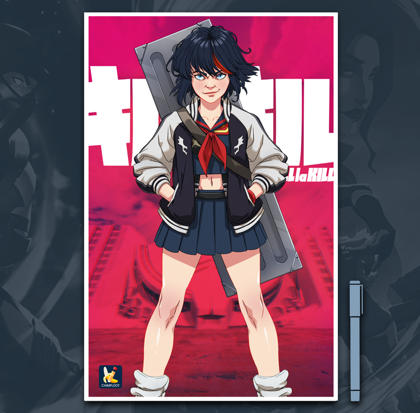 exclusive Kill la kill anime manga ryuko matoi collectible large 11 x 17 print available at Chimploot.com