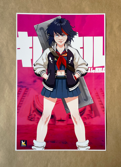 exclusive Kill la kill anime manga ryuko matoi collectible large 11 x 17 print available at Chimploot.com