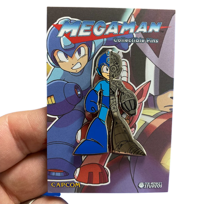 Mega Man Endoskeleton Enamel Pin by zen monkey studios available at chimploot.com