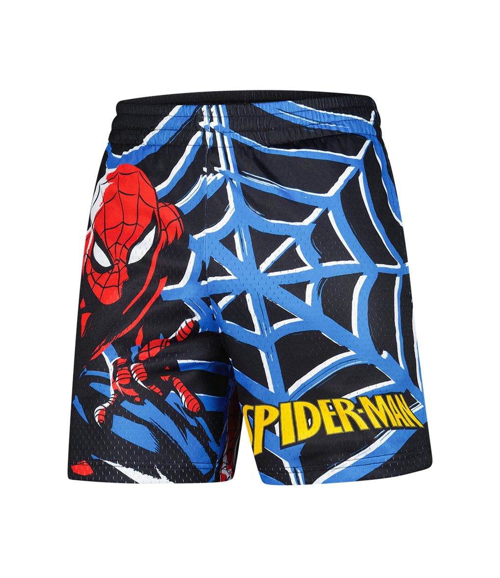 Marvel Spider-Man Black Big Print Mesh Shorts