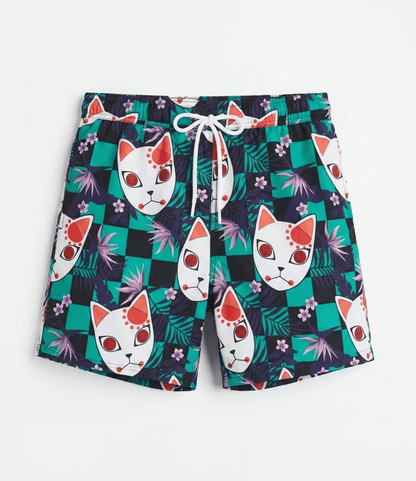 Demon Slayer: Kimetsu No Yaiba Tanjiro Mask Tropical Swim Trunks