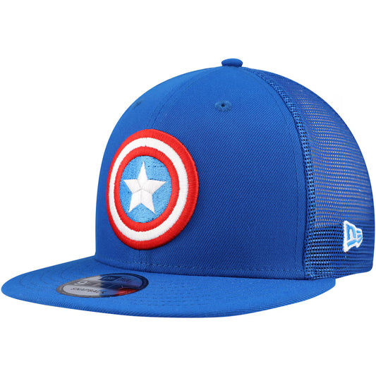 Captain America Blue New Era 9FIFTY Snapback Trucker Hat